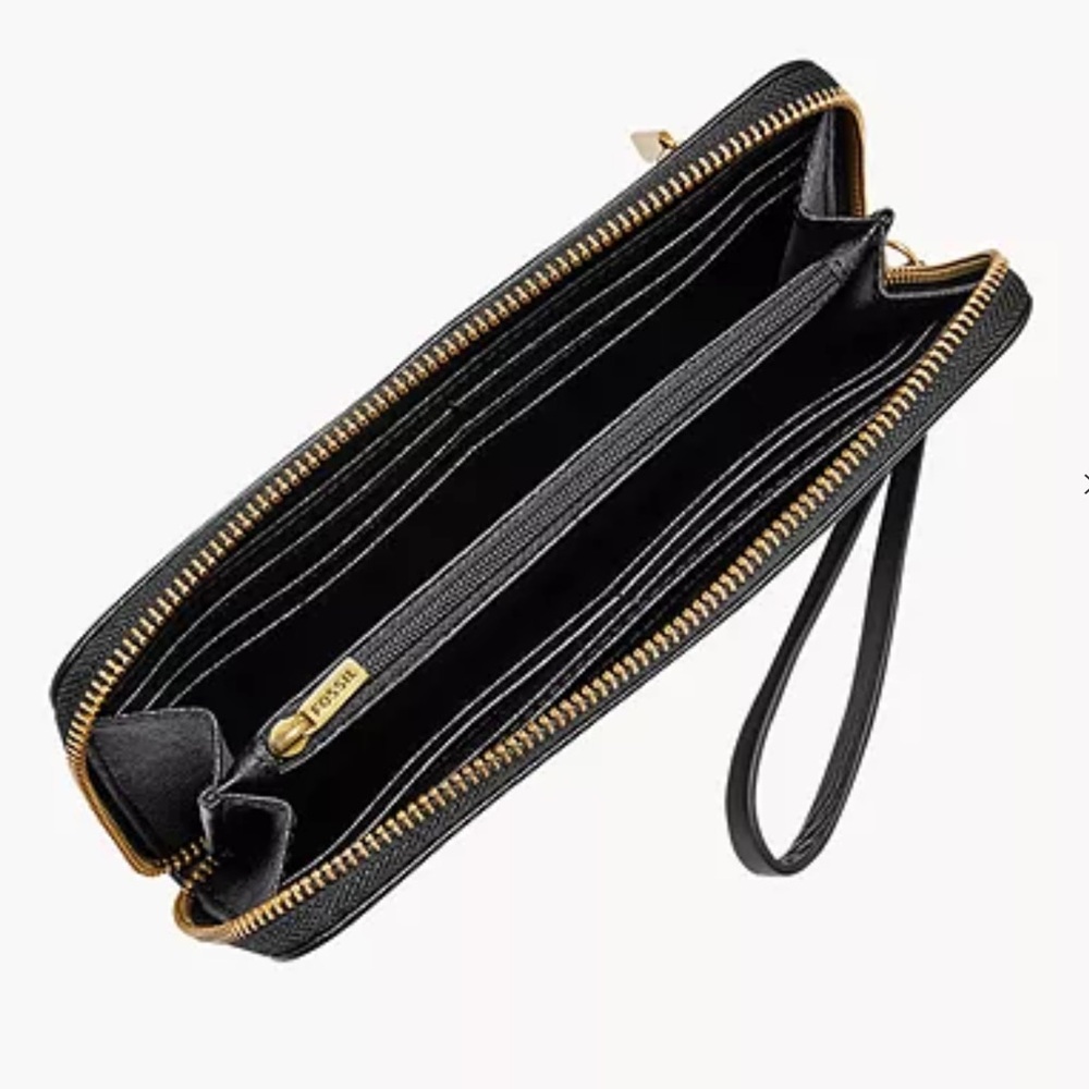 Fossil Black Jori RFID Zip Clutch Wallet - Picture 2 of 5